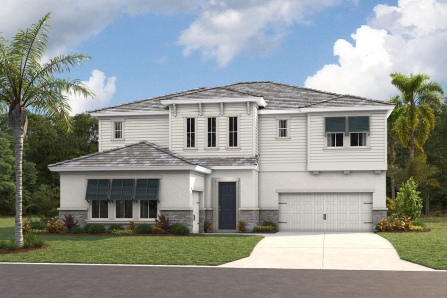 Representative exterior photo of a completed home built from the Madeira III by Homes by WestBay in Pasadena Ridge, Pasadena Hills, FL (Image 1).