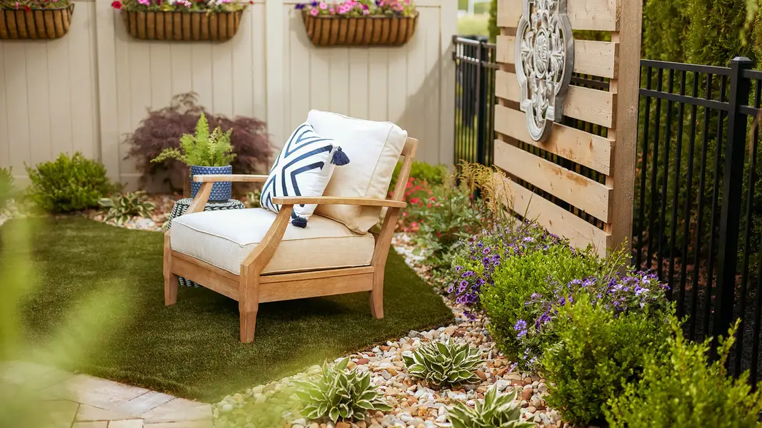 Exterior details and patio area of a home in The Courtyards at Walters Farm, Huntersville (Image 3).