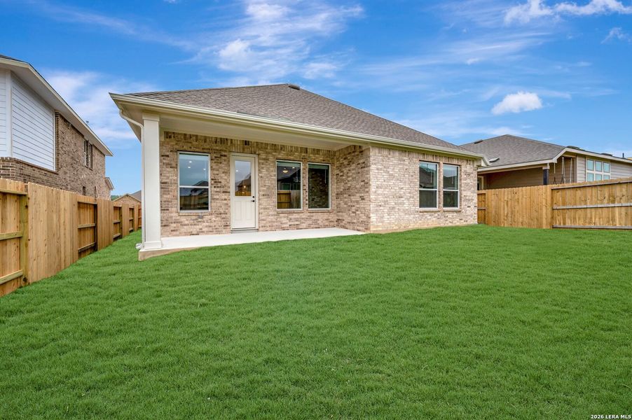 Exterior details and patio area of a home in Meyer Ranch – Select Reserve Series, New Braunfels (Image 3). Exterior details and patio area of a home in Meyer Ranch – Select Reserve Series, New Braunfels (Image 3).