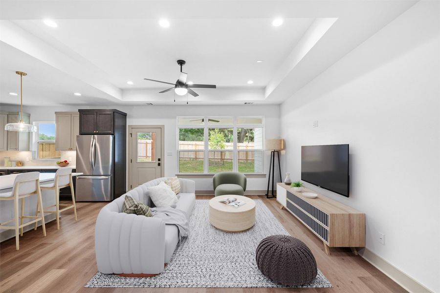 open concept living room/kitchen virtually staged open concept living room/kitchen virtually staged