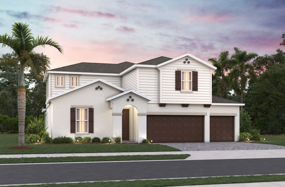 Representative exterior photo of a completed home built from the Canterbury Ii by Beazer Homes in Estates at Lake Jesup, Sanford, FL (Image 19).