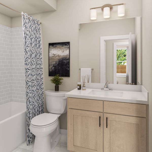 Representative furnished interior of a home built from the Greeley by Tri Pointe Homes in Park Central, Georgetown (Image 17).