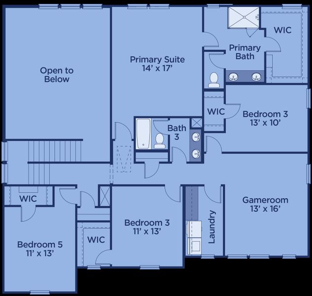 2D floor plan layout for the Warren by UnionMain Homes in Austin Springs, Bethlehem, GA (Image 5).