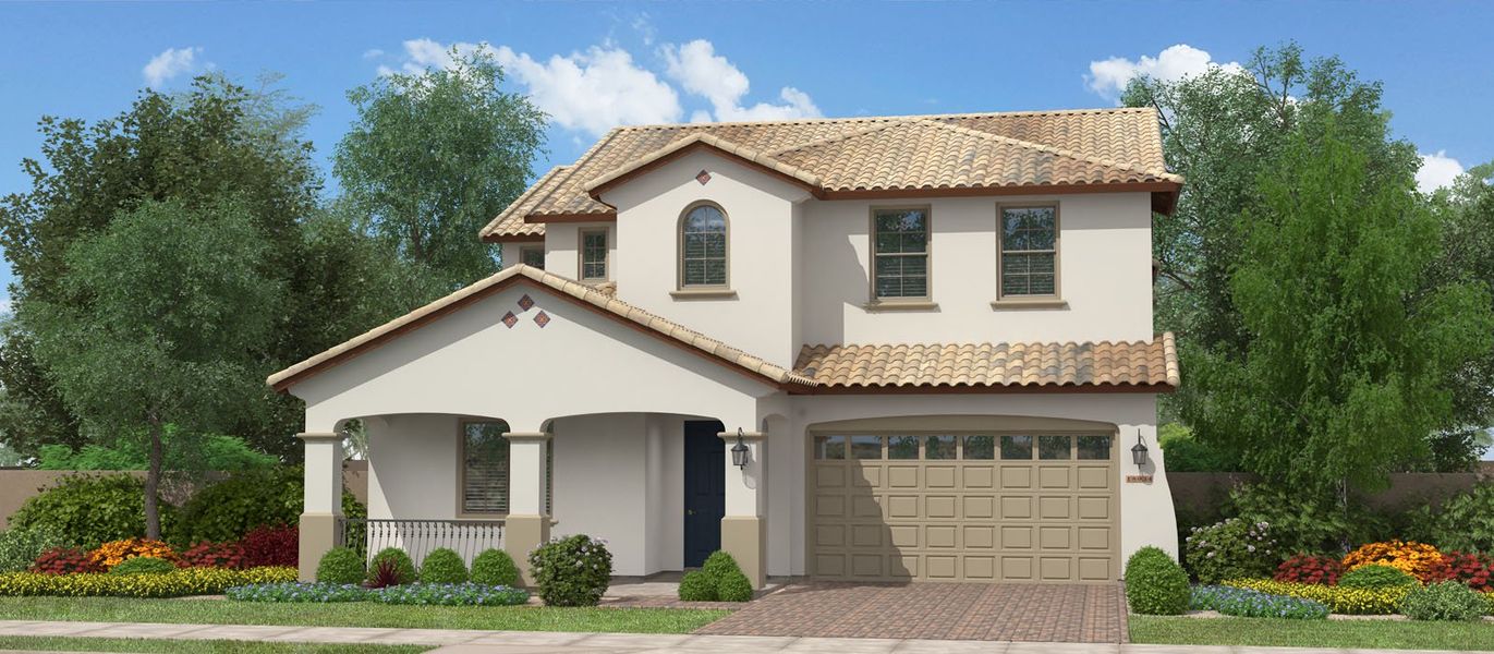 Representative exterior photo of a completed home built from the Arena Cove by Fulton Homes in North Shore at Escalante, Surprise, AZ (Image 2). Representative exterior photo of a completed home built from the Arena Cove by Fulton Homes in North Shore at Escalante, Surprise, AZ (Image 2).