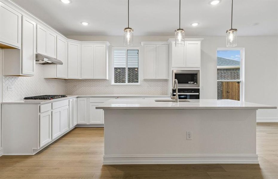 Abundant cabinet space in kitchen