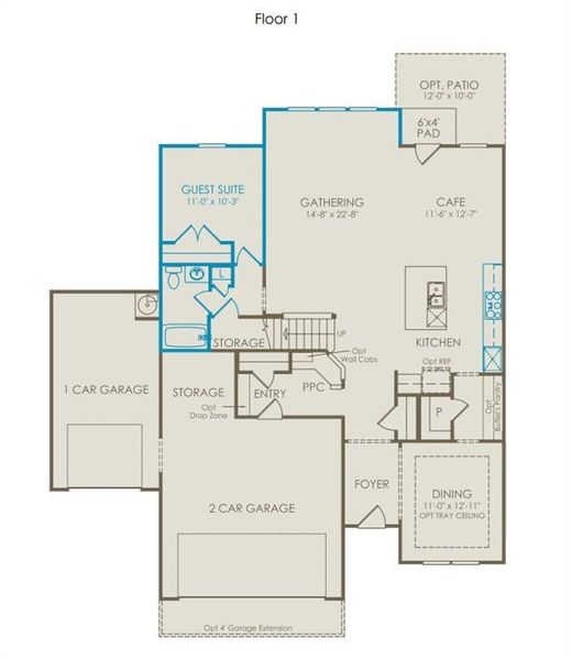 2D floor plan layout of this home in Ashworth Estates, Powder Springs, GA (Image 2). 2D floor plan layout of this home in Ashworth Estates, Powder Springs, GA (Image 2).