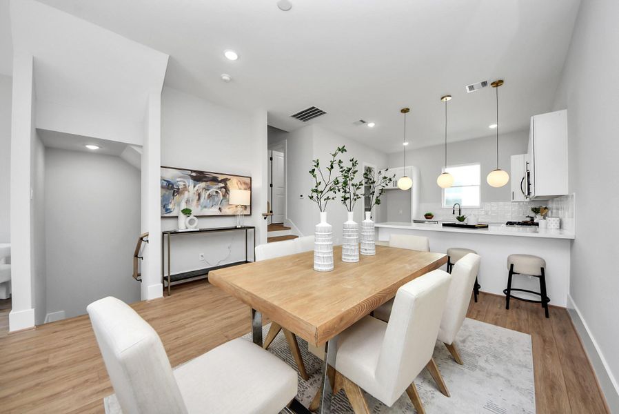 Furnished interior view inside a new home in Skyline Homes at Cavalcade, Houston (Image 13). Furnished interior view inside a new home in Skyline Homes at Cavalcade, Houston (Image 13).