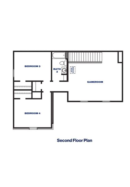 2D floor plan layout of this home in Harrington Trails at The Canopies, Splendora, TX (Image 4).