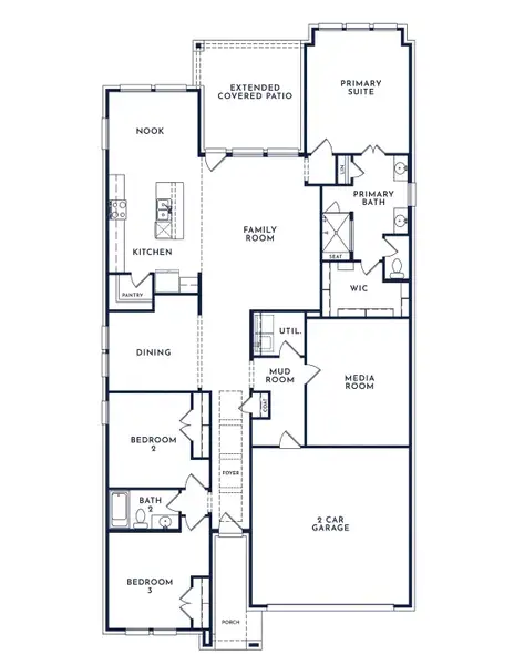 2D floor plan layout of this home in Parkmont – Timberbrook, Justin, TX (Image 3). 2D floor plan layout of this home in Parkmont – Timberbrook, Justin, TX (Image 3).