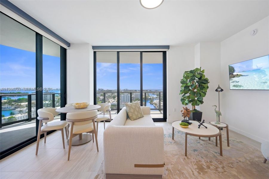 Furnished interior view inside a new home in , Miami Beach (Image 9).