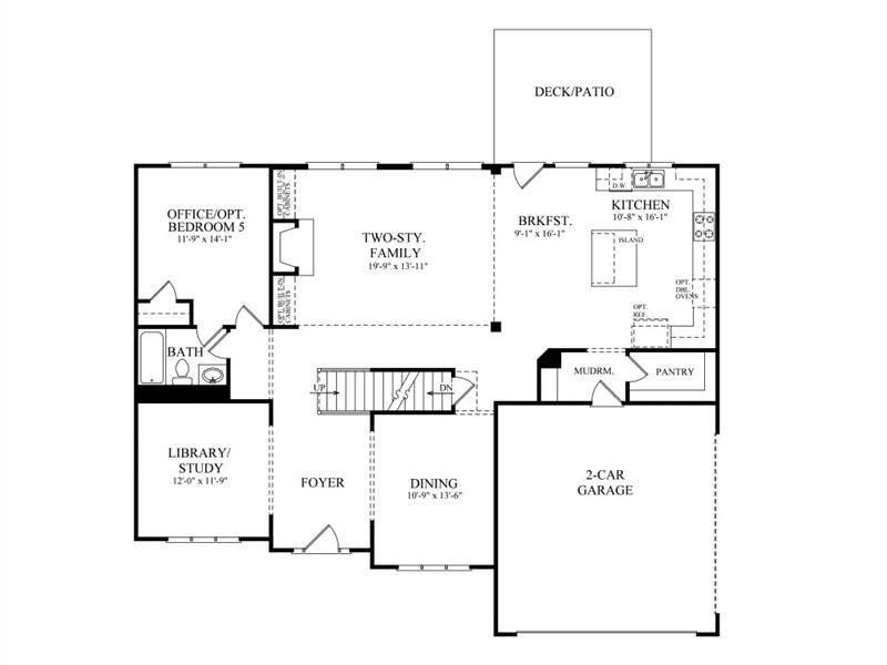 2D floor plan layout of this home in Hillshire, Cumming, GA (Image 3).