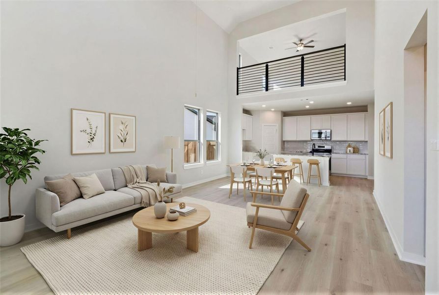 Virtually Staged representation of the family room.