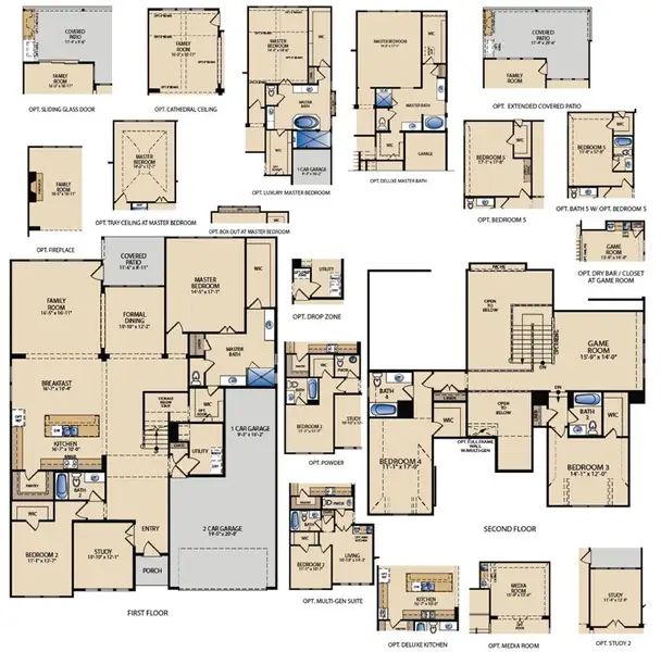 2D floor plan layout for the Brennan by Pacesetter Homes in Timberbrook, Justin, TX (Image 3).