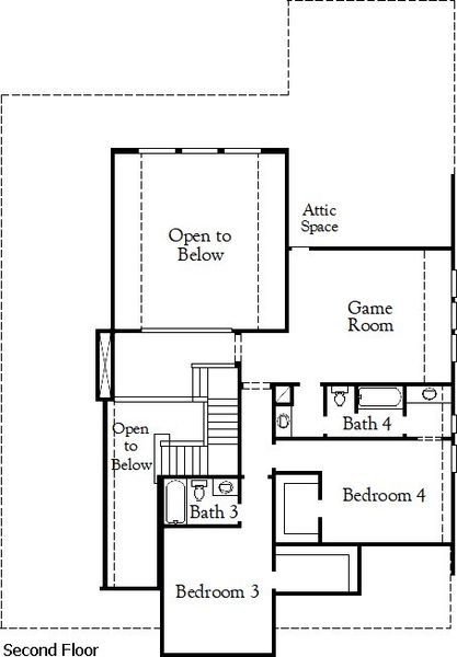 2D floor plan layout for the Haskell - Single Family Homes by Coventry Homes in Homestead, Schertz, TX (Image 4).