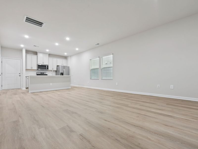 Spacious, unfurnished interior of a new home in The Rows at Buffaloe Reserve, Raleigh (Image 11). Spacious, unfurnished interior of a new home in The Rows at Buffaloe Reserve, Raleigh (Image 11).