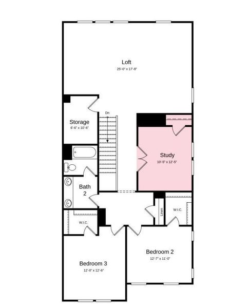 Highlights Include: Gourmet kitchen, ledge at primary bath, and study in place of flex.