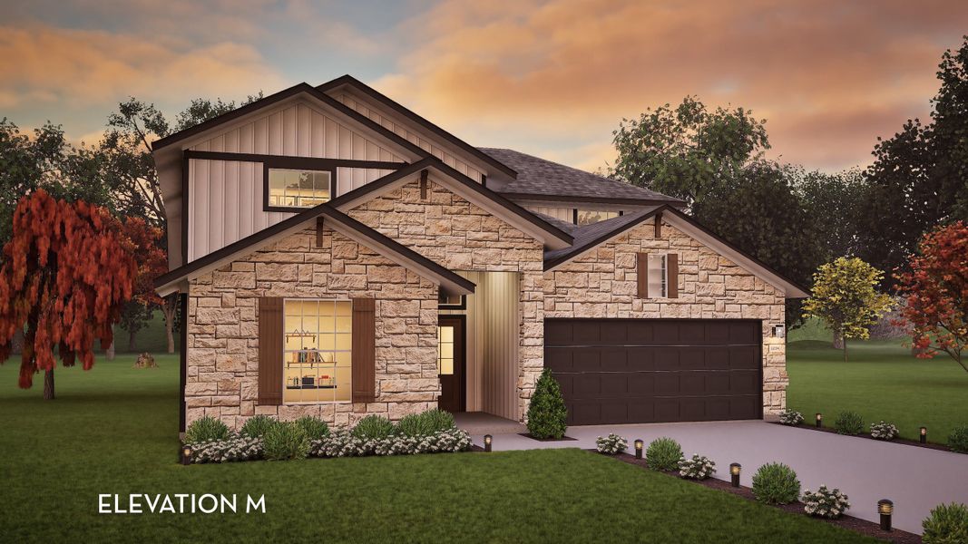 Representative exterior photo of a completed home built from the Yuma by CastleRock Communities in Santa Rita Ranch, Liberty Hill, TX (Image 2).