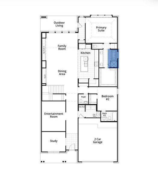 2D floor plan layout for the Kent Plan by Highland Homes in The Parks at Wilson Creek: 50ft. lots, Celina, TX (Image 7). 2D floor plan layout for the Kent Plan by Highland Homes in The Parks at Wilson Creek: 50ft. lots, Celina, TX (Image 7).