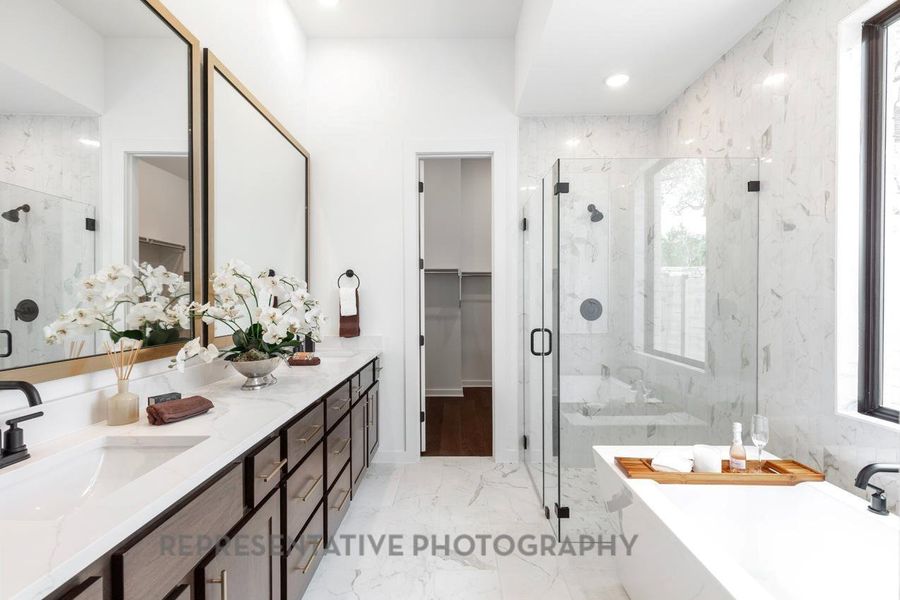 Furnished interior view inside a new home in Meridiana: 50ft. lots, Manvel (Image 5).