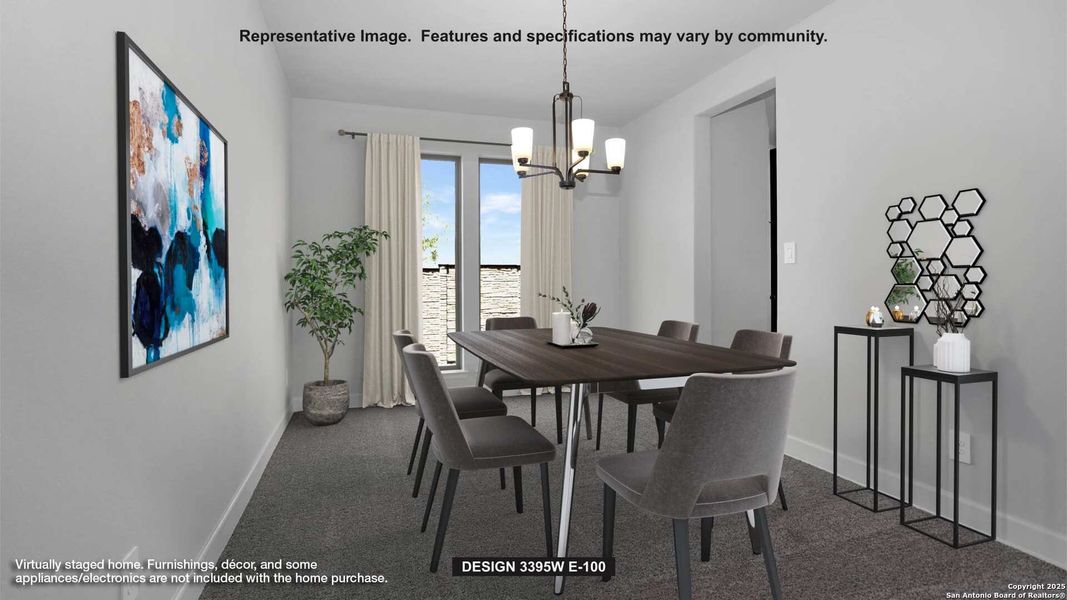 Furnished interior view inside a new home in Johnson Ranch 55', Bulverde (Image 6).