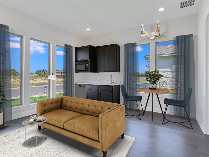 Representative furnished interior of a home built from the Topaz II by Giddens Homes in Riverstone, Georgetown (Image 61).