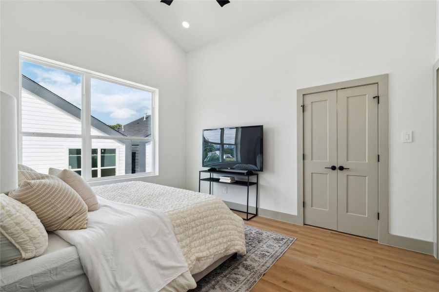 Framed in natural light, this private retreat balances warmth and minimalism with understated style.