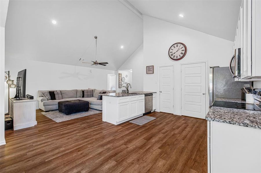 View from breakfast area to living room