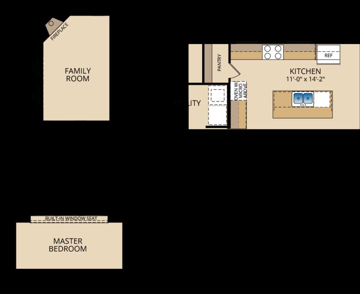 2D floor plan layout for the Harwood by Pacesetter Homes in Elevon, Lavon, TX (Image 3).
