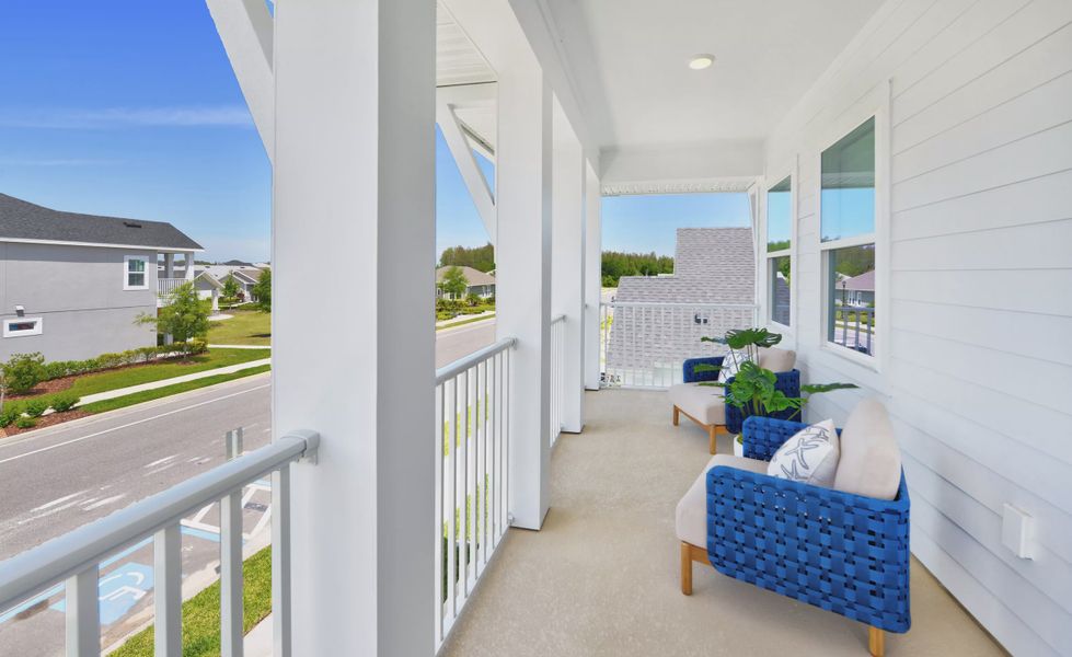 Exterior details and patio area of a home in Persimmon Park, Wesley Chapel (Image 21).