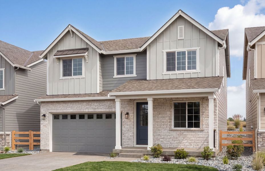 Representative exterior photo of a completed home built from the Sandalwood by Pulte Homes in Strata, Dacono, CO (Image 16). Representative exterior photo of a completed home built from the Sandalwood by Pulte Homes in Strata, Dacono, CO (Image 16).