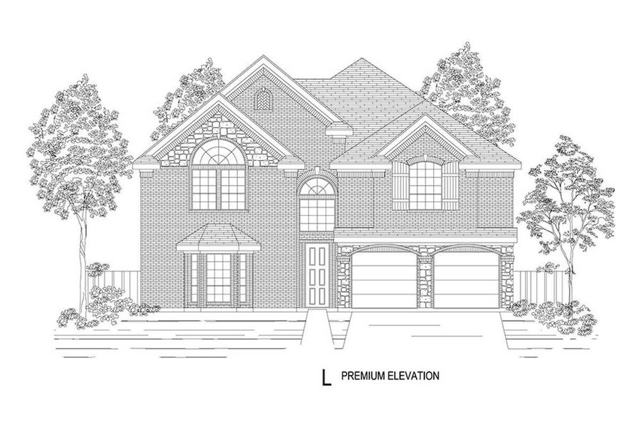 Representative rendering of the exterior for the Brentwood 45 3F (w/Media) by First Texas Homes (Image 13). Representative rendering of the exterior for the Brentwood 45 3F (w/Media) by First Texas Homes (Image 13).