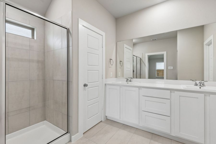 Primary Bathroom in the Emmy II home plan by Trophy Signature Homes - REPRESENTATIVE PHOTO