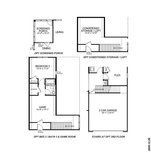 2D floor plan layout of this home in The Villas at Pine Valley, Boiling Springs, SC (Image 4).