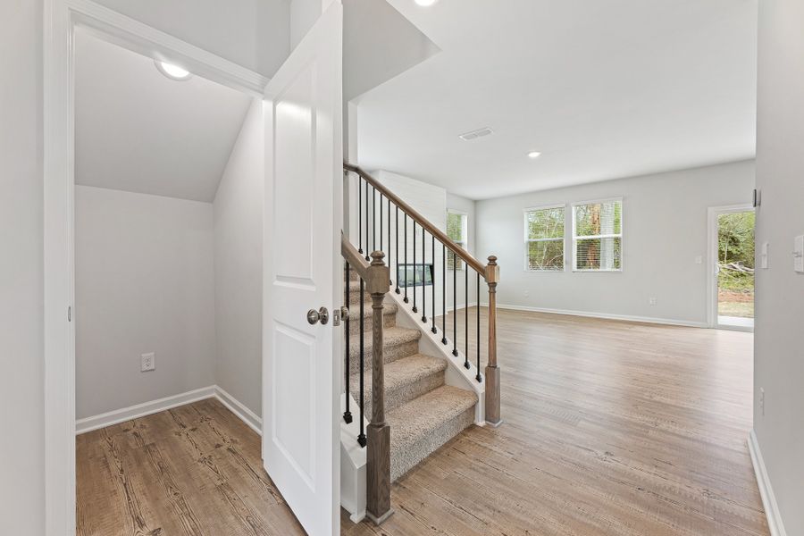 A staircase in a house. A staircase in a house.