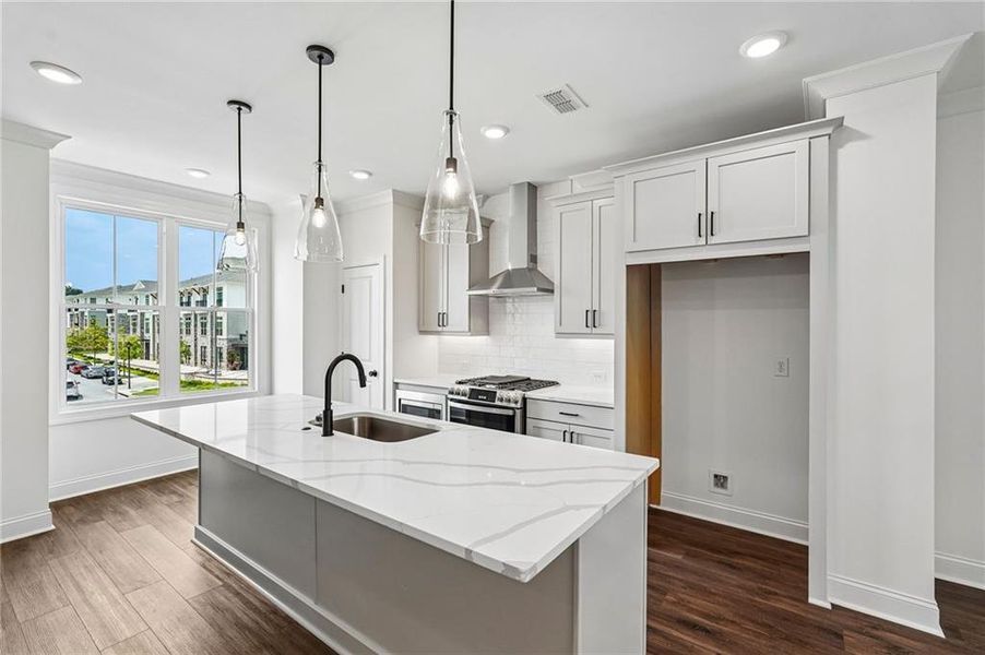 Furnished interior view inside a new home in Millcroft Townhomes, Buford (Image 16). Furnished interior view inside a new home in Millcroft Townhomes, Buford (Image 16).