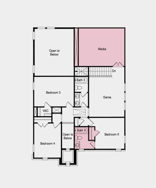 Additional highlights added:  Media room, gourmet kitchen, bath 5, study, and primary bath tub.