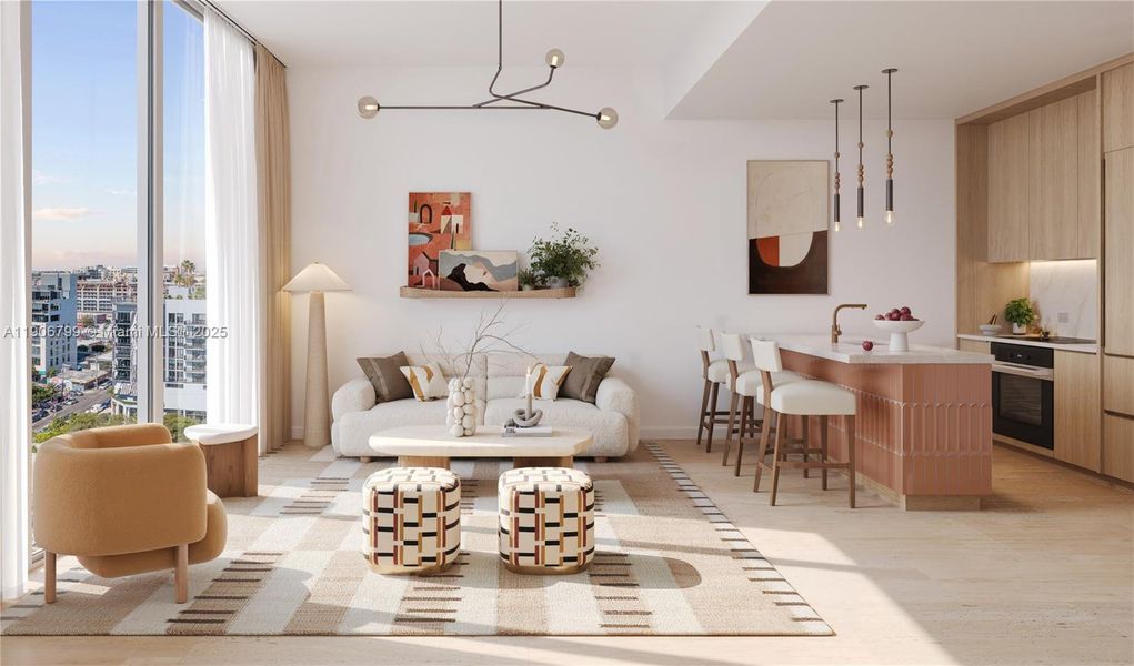 Furnished interior view inside a new home in , Miami (Image 6).