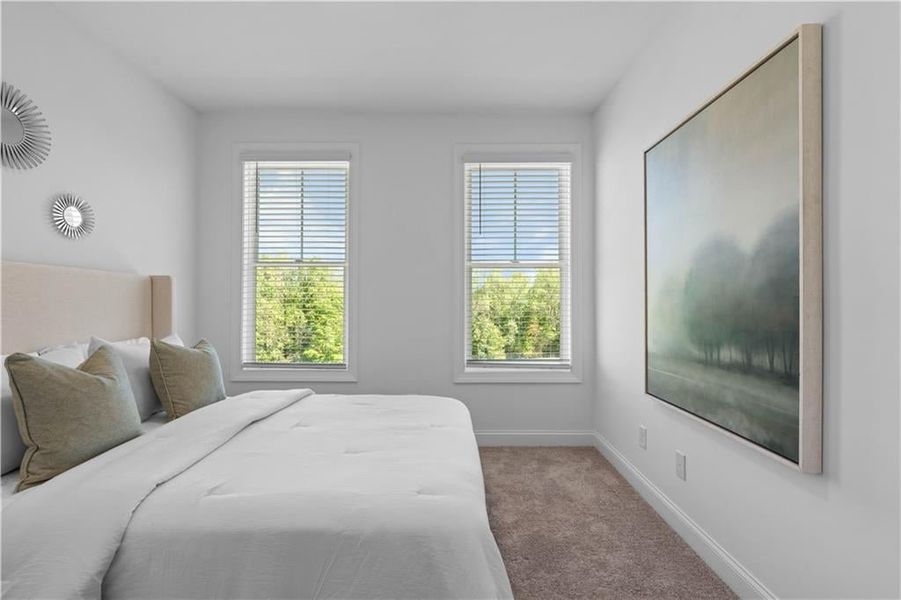 Guest Bedroom #2 with full bathroom *Images shown are from a decorated model of the same floor plan. Design selections and color packages will vary by home.* Guest Bedroom #2 with full bathroom *Images shown are from a decorated model of the same floor plan. Design selections and color packages will vary by home.*