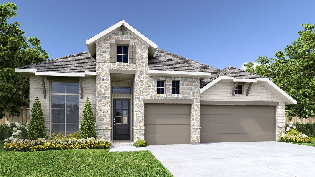 Representative exterior photo of a completed home built from the 2750C by Perry Homes in Colton 55', Todd Mission, TX (Image 4). Representative exterior photo of a completed home built from the 2750C by Perry Homes in Colton 55', Todd Mission, TX (Image 4).