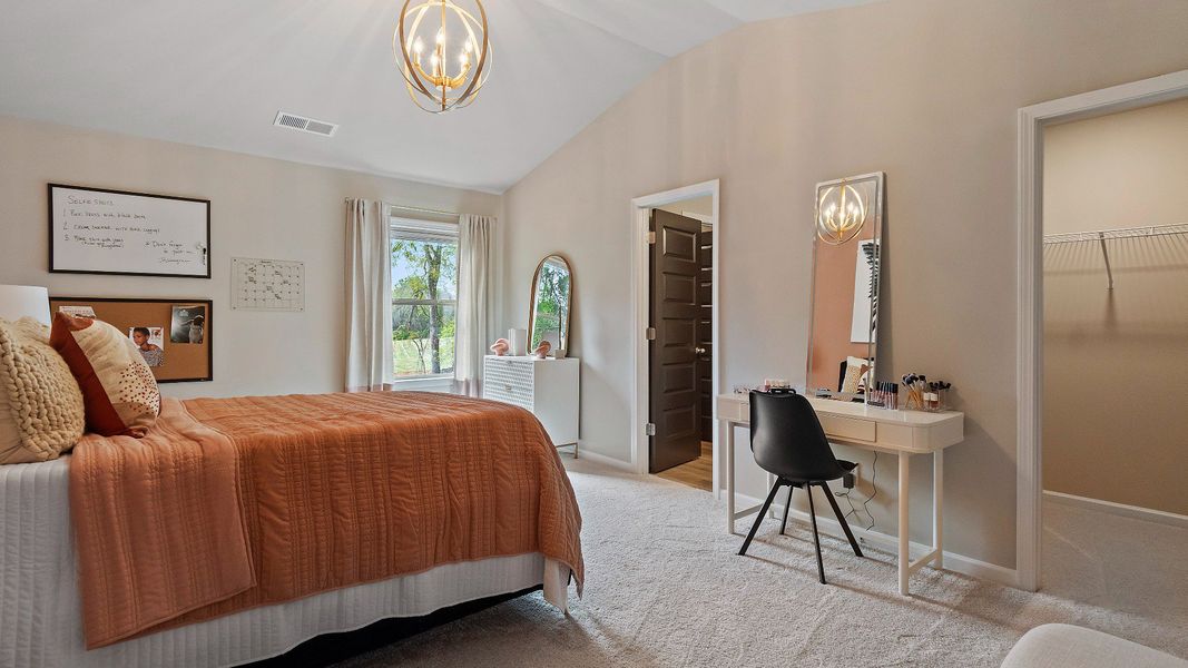 Representative furnished interior of a home built from the Rainier by DRB Homes in Cambria at Traditions, Hampton (Image 41).