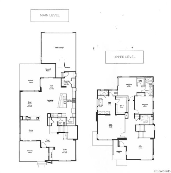 Representative floor plans from similar plan built in Lowry Boulevard One