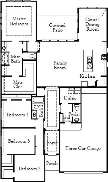 2D floor plan layout of this home in Escondido, Magnolia, TX (Image 3).