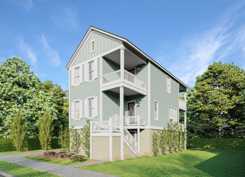 Front exterior of a new home in Charleston Landing, North Myrtle Beach, SC, highlighting curb appeal (Image 2).