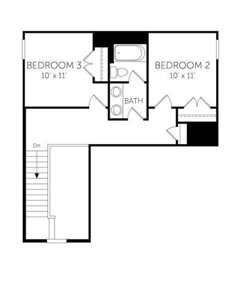 2D floor plan layout for the Intrigue - Single Family Homes by Dream Finders Homes in Brantley Place, Sanford, NC (Image 4).
