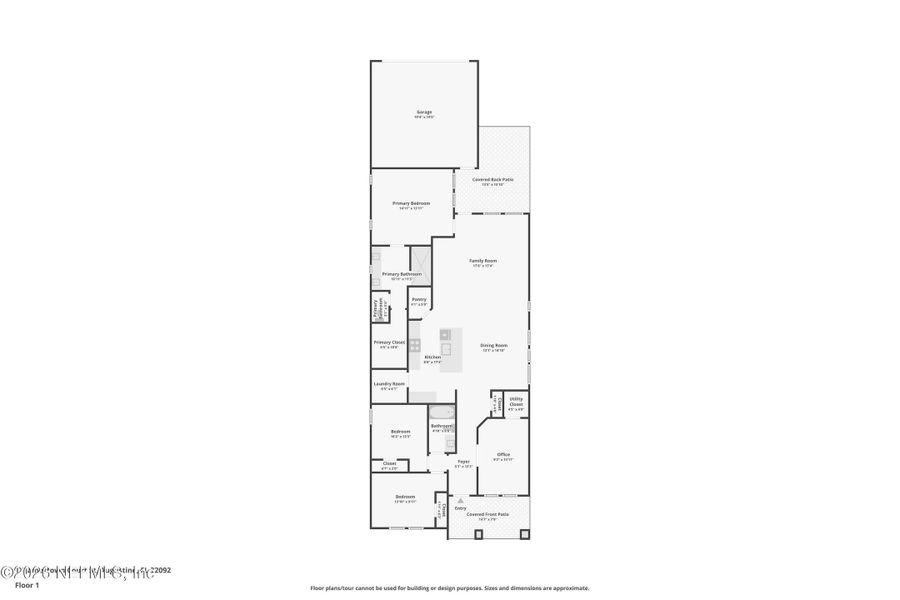 2D floor plan layout of this home in Brookside at Shearwater, St. Augustine, FL (Image 5).