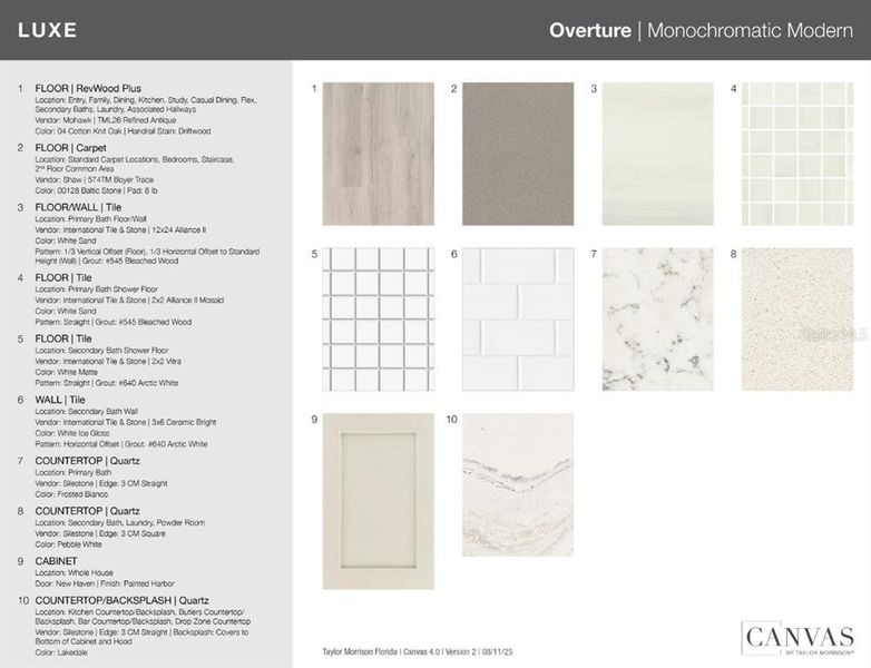 Sample of building materials used in homes in Esplanade at Starling, Punta Gorda (Image 16).