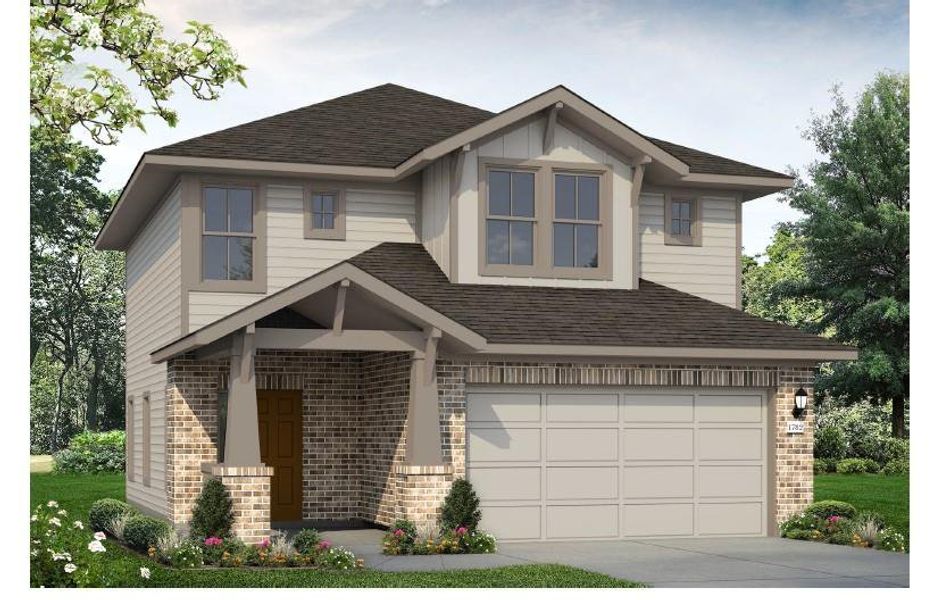 Front exterior of a new home in Azalea, Pattison, TX, highlighting curb appeal (Image 1). Front exterior of a new home in Azalea, Pattison, TX, highlighting curb appeal (Image 1).