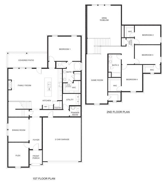2D floor plan layout of this home in The Woods at Lindsey Place, Anna, TX (Image 2). 2D floor plan layout of this home in The Woods at Lindsey Place, Anna, TX (Image 2).