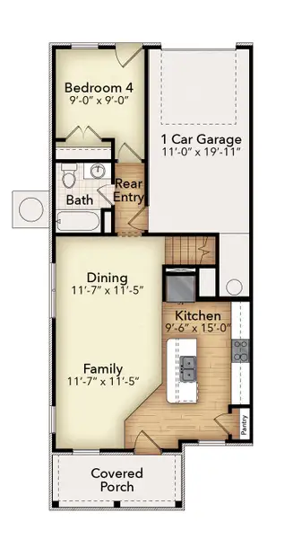 1st Floor with Optional 4th Bed