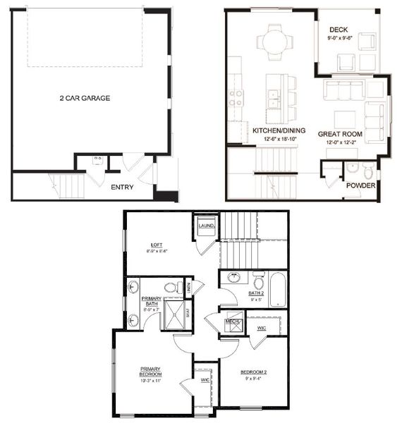 2D floor plan layout for the Carter by Lokal Homes in Lyric at RidgeGate, Lone Tree, CO (Image 3).